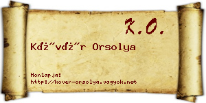 Kövér Orsolya névjegykártya